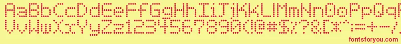 Basicdots Font – Red Fonts on Yellow Background