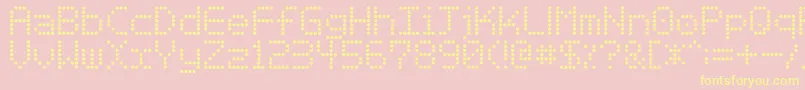 Basicdots-Schriftart – Gelbe Schriften auf rosa Hintergrund