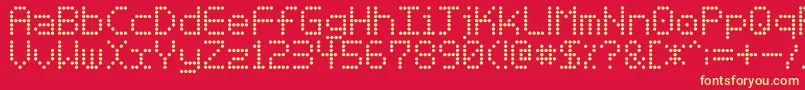 Basicdots Font – Yellow Fonts on Red Background