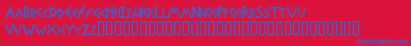 BASILEUS Font – Blue Fonts on Red Background