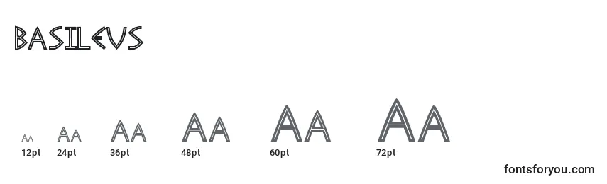 Tamaños de fuente BASILEUS (120784)