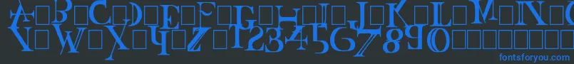 Baskertown-Schriftart – Blaue Schriften auf schwarzem Hintergrund