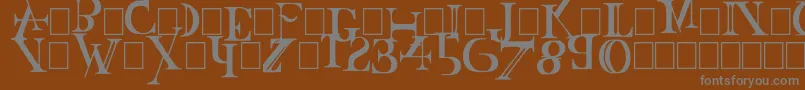 Baskertown-Schriftart – Graue Schriften auf braunem Hintergrund