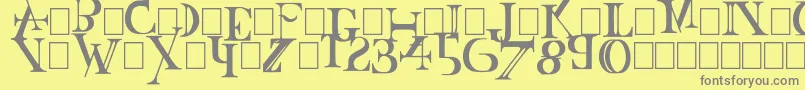 フォントBaskertown – 黄色の背景に灰色の文字