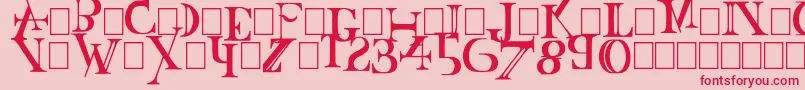 フォントBaskertown – ピンクの背景に赤い文字