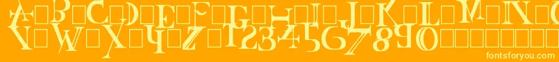 フォントBaskertown – オレンジの背景に黄色の文字