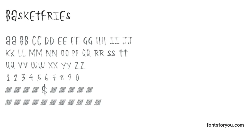 A fonte BasketFries – alfabeto, números, caracteres especiais