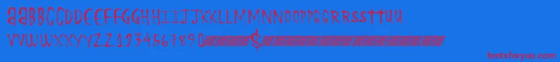 BasketFries Font – Red Fonts on Blue Background