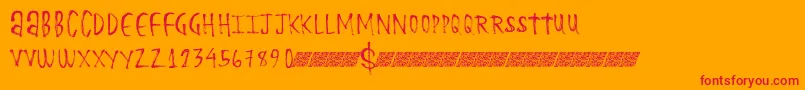 BasketFries Font – Red Fonts on Orange Background