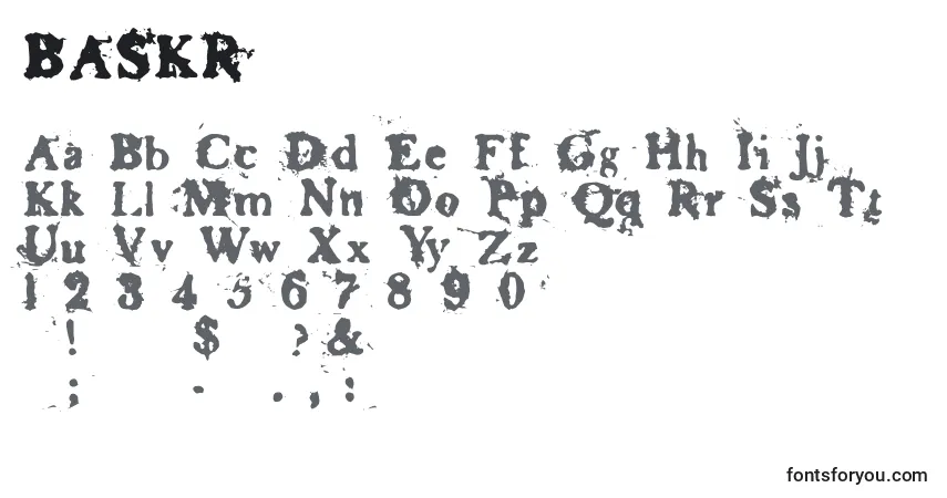 Schriftart BASKR    (120788) – Alphabet, Zahlen, spezielle Symbole