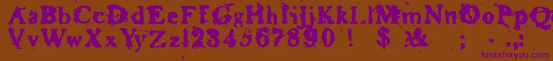 Czcionka BASKR    – fioletowe czcionki na brązowym tle