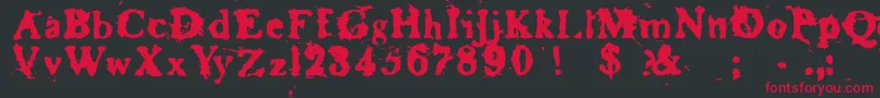 フォントBASKR    – 黒い背景に赤い文字