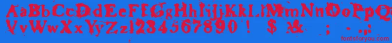 BASKR    Font – Red Fonts on Blue Background