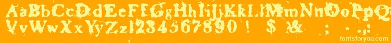 BASKR   -Schriftart – Gelbe Schriften auf orangefarbenem Hintergrund