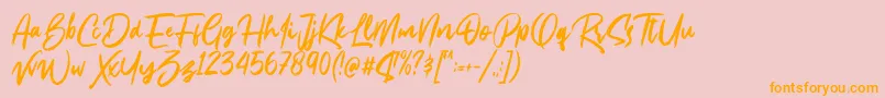 Bassheads Font – Orange Fonts on Pink Background