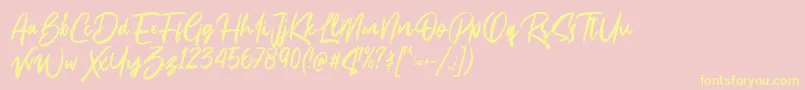 Bassheads Font – Yellow Fonts on Pink Background