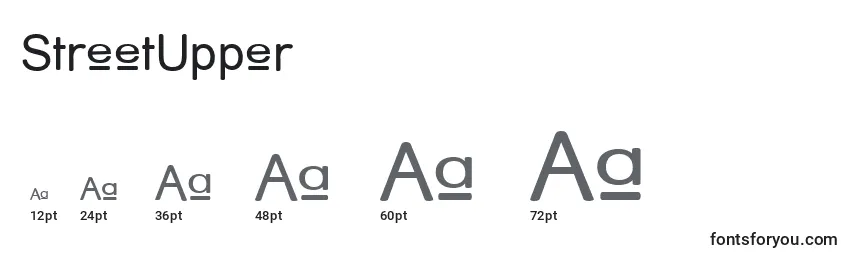 StreetUpper Font Sizes