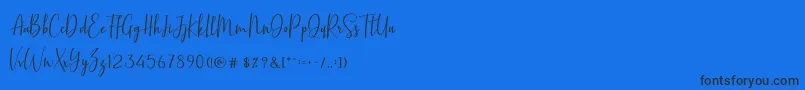 BasstonScript-Schriftart – Schwarze Schriften auf blauem Hintergrund