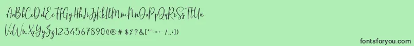 BasstonScript Font – Black Fonts on Green Background