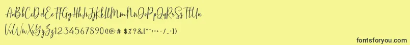 BasstonScript Font – Black Fonts on Yellow Background