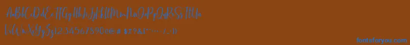 Шрифт BasstonScript – синие шрифты на коричневом фоне