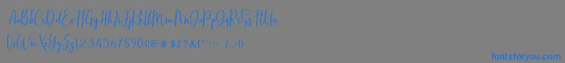 Fonte BasstonScript – fontes azuis em um fundo cinza