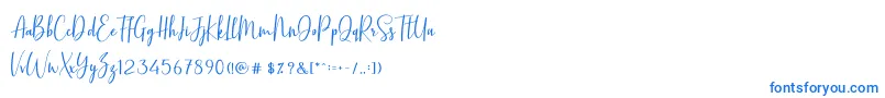フォントBasstonScript – 青いフォント