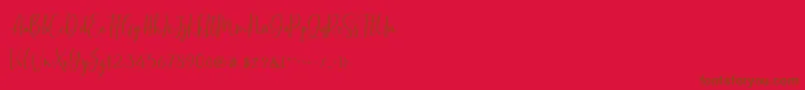 BasstonScript Font – Brown Fonts on Red Background