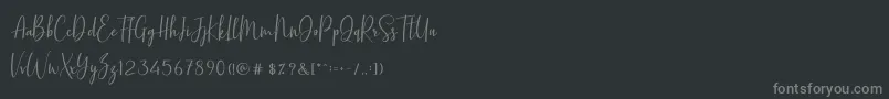 BasstonScript Font – Gray Fonts on Black Background