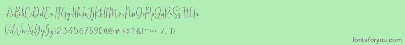 BasstonScript Font – Gray Fonts on Green Background