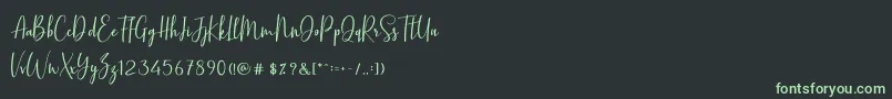 Fonte BasstonScript – fontes verdes em um fundo preto