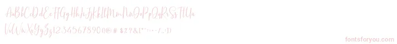 BasstonScript-fontti – vaaleanpunaiset fontit valkoisella taustalla
