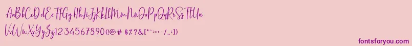 BasstonScript-Schriftart – Violette Schriften auf rosa Hintergrund