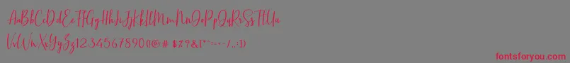 BasstonScript-Schriftart – Rote Schriften auf grauem Hintergrund