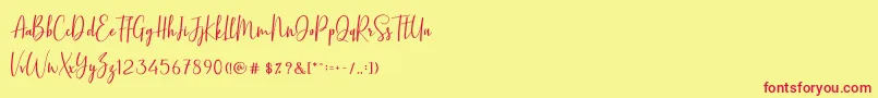 fuente BasstonScript – Fuentes Rojas Sobre Fondo Amarillo