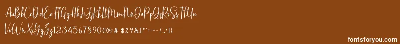 フォントBasstonScript – 茶色の背景に白い文字