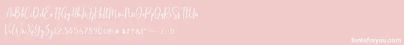 BasstonScript Font – White Fonts on Pink Background