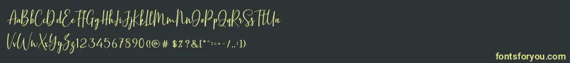 Шрифт BasstonScript – жёлтые шрифты на чёрном фоне