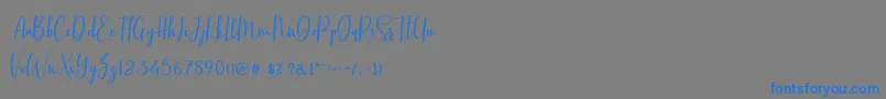 BasstonScript-Schriftart – Blaue Schriften auf grauem Hintergrund