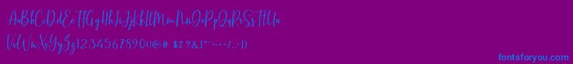 BasstonScript-Schriftart – Blaue Schriften auf violettem Hintergrund