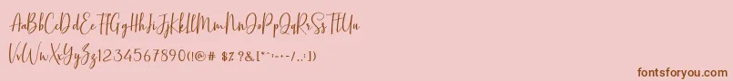 Police BasstonScript – polices brunes sur fond rose