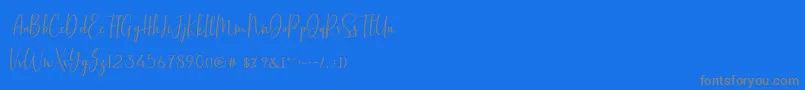 BasstonScript-Schriftart – Graue Schriften auf blauem Hintergrund