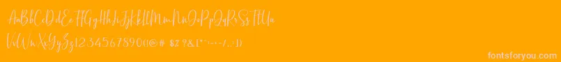 Czcionka BasstonScript – różowe czcionki na pomarańczowym tle