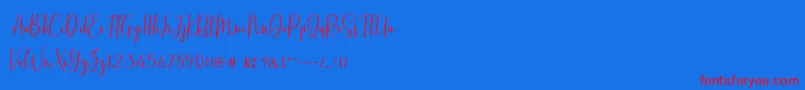 Шрифт BasstonScript – красные шрифты на синем фоне