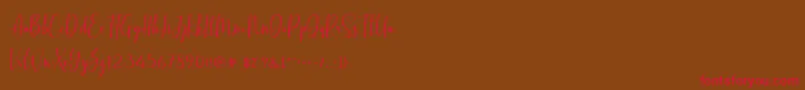 BasstonScript Font – Red Fonts on Brown Background