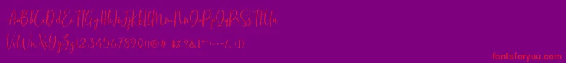 BasstonScript Font – Red Fonts on Purple Background