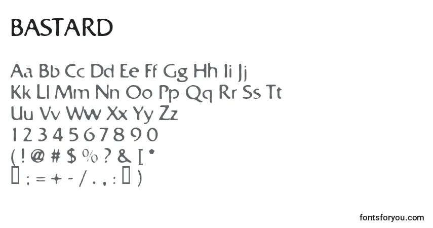 Шрифт BASTARD (120792) – алфавит, цифры, специальные символы