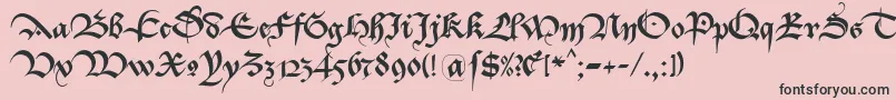 Bastarda K Font – Black Fonts on Pink Background