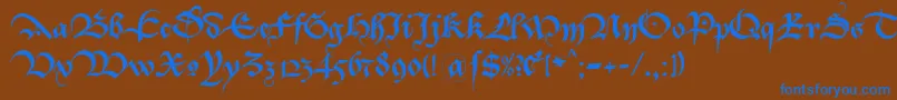 More about Bastarda K Font Bastarda K Font – Blue Fonts on Brown Background
