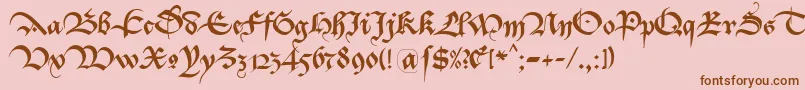 Шрифт Bastarda K – коричневые шрифты на розовом фоне